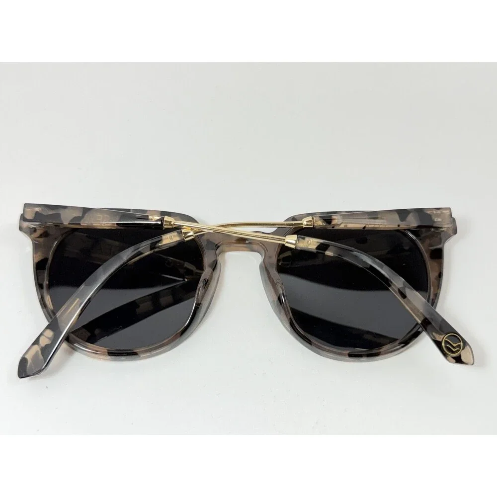 I-SEA Ella Polarized Round Cat Eye Sunglasses Light Tortoise Frame Gray Lenses